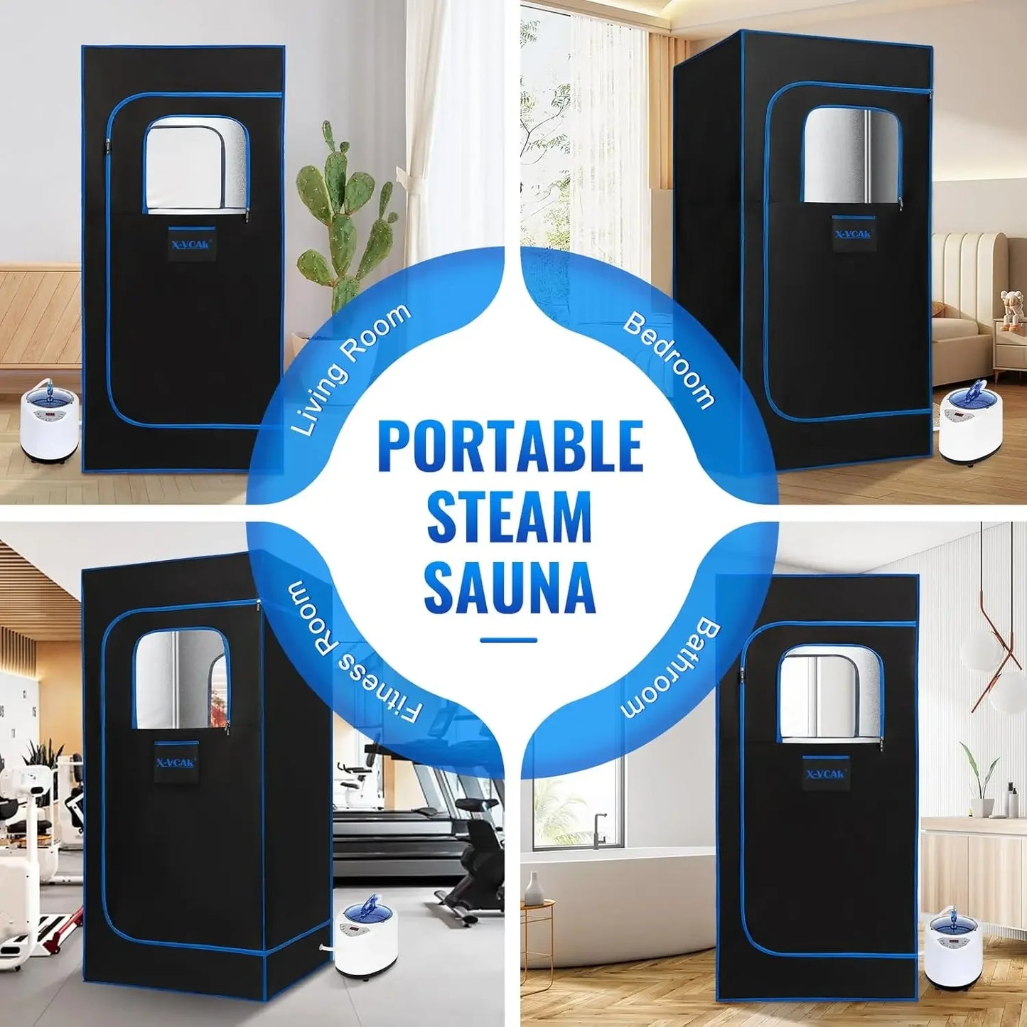 Portable Steam Sauna Tent Home Sauna with Remote Control and Chair
