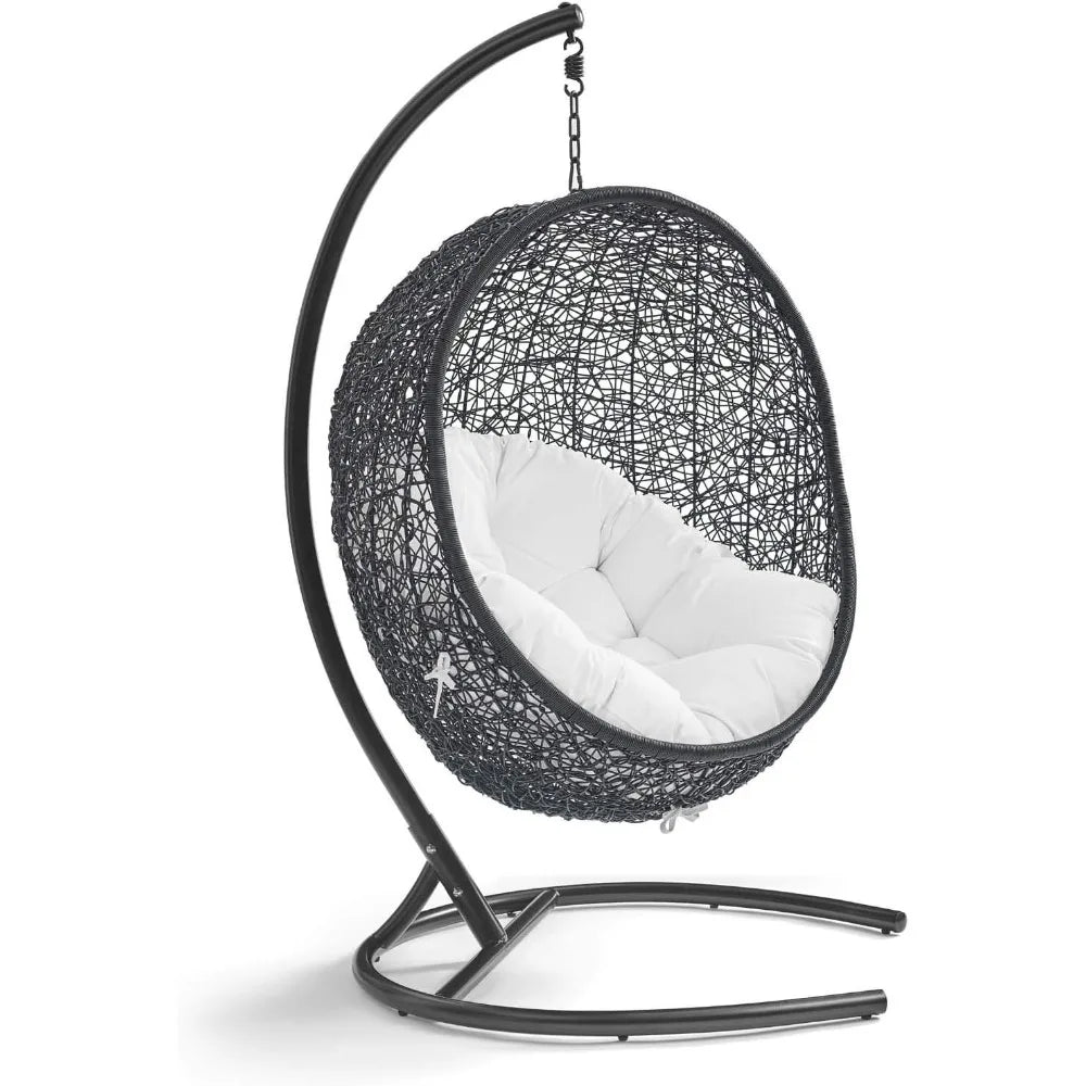 Ljustra Outdoor Patio Wicker Rattan Swing Chair with Stand