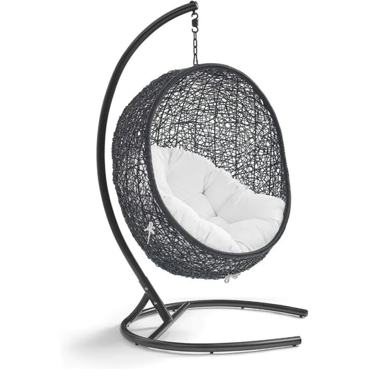 Ljustra Outdoor Patio Wicker Rattan Swing Chair with Stand