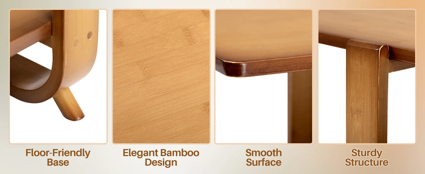 Bamboo TV Stand for 65'' TVs Modern Storage Accent Media Console