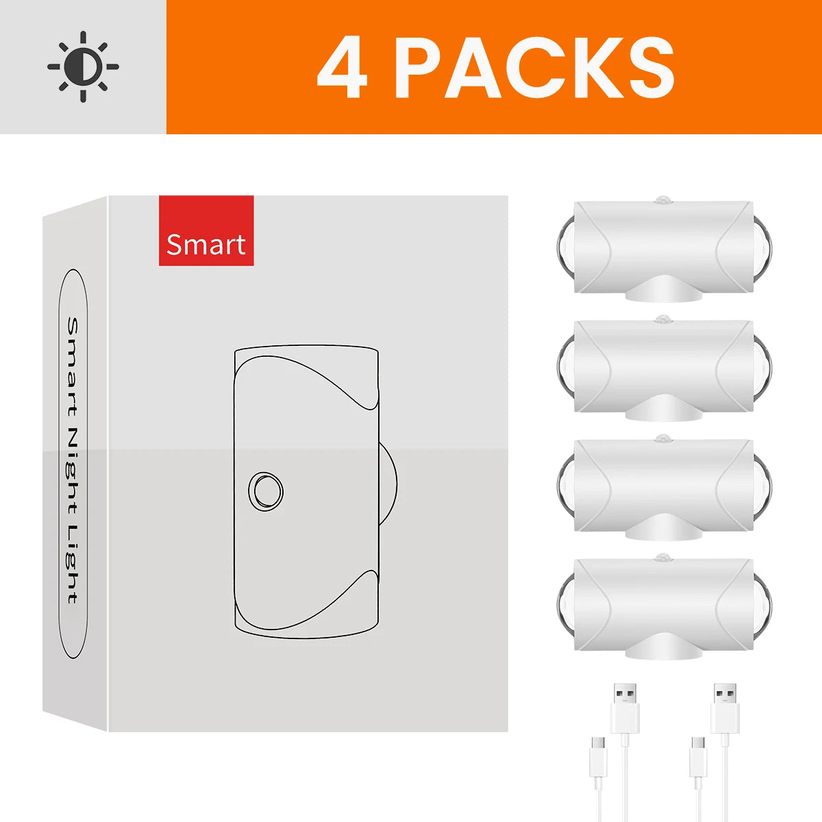 LED Motion Sensor Wall Sconce Night Light USB Rechargeable 8 Colors