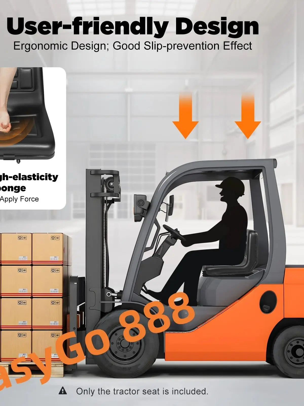 Universal Lawn Tractor Replacement Seat Compact High Back Mower Seat