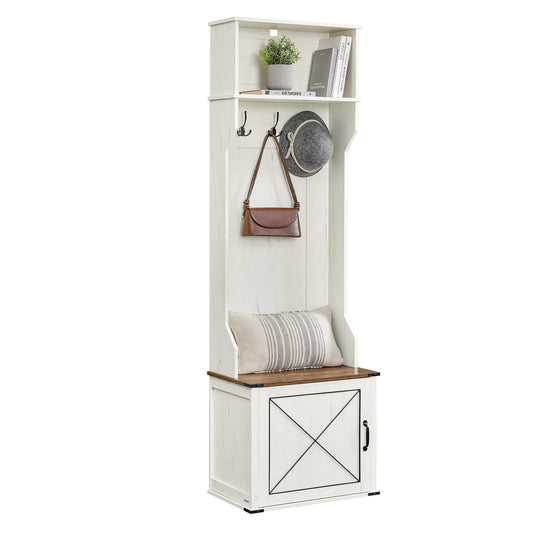 VASAGLE Hall Tree with Bench Shoe Storage Coat Rack Entryway Furniture