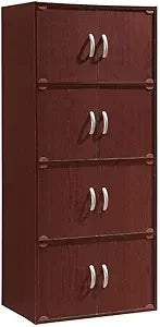 4 Shelf 8 Door Bookcase Cabinet Storage Organizer Furniture