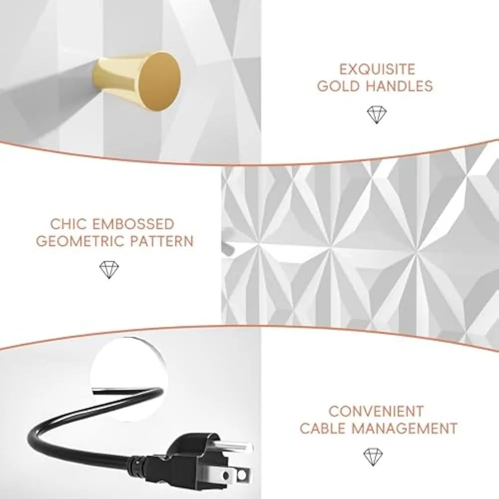 White Modern TV Stand for 65 Inch TV with Storage Cabinets Adjustable Shelves