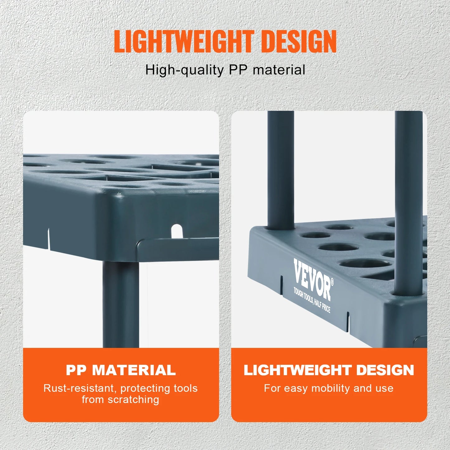 Ljustra 19 Slot Garden Tool Organizer Yard Tool Holder for Garage Outdoor