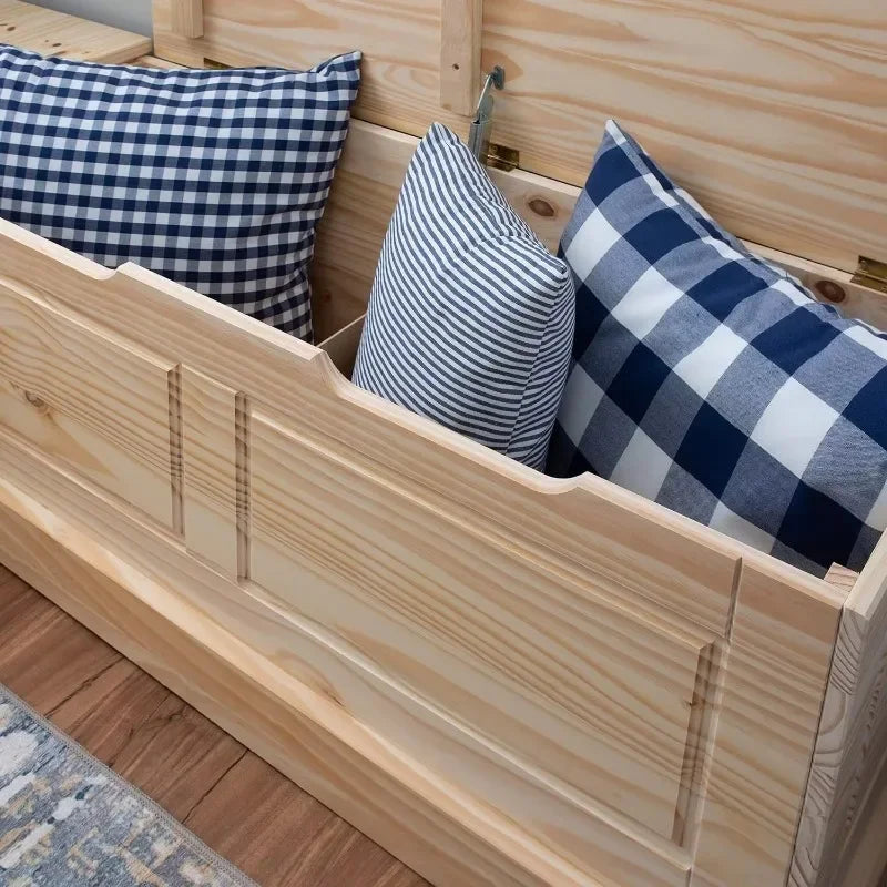 Harris Unfinished Wood Backless Nook with Hidden Storage Seat