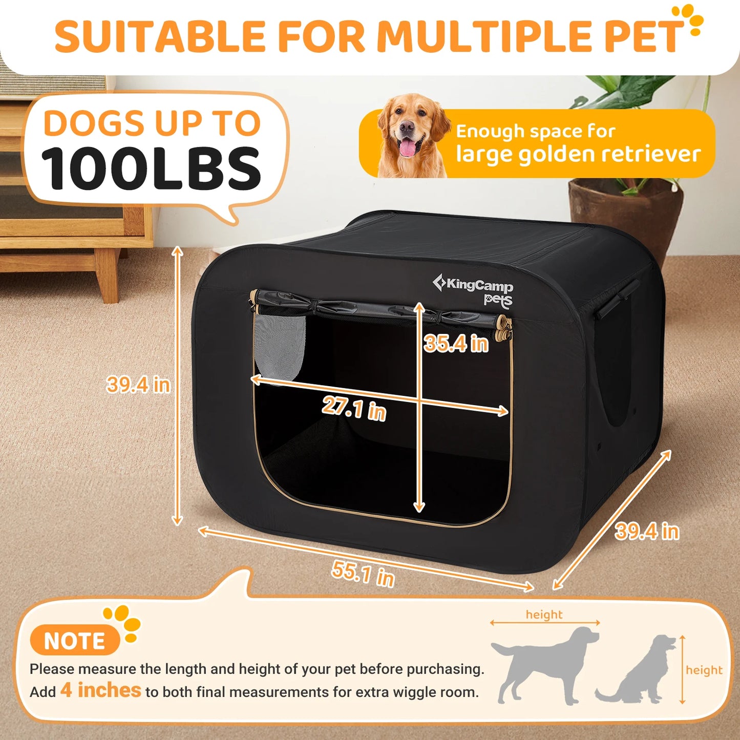 KingCamp Large Dog Tent Portable Pet Play Tent Indoor Outdoor Use