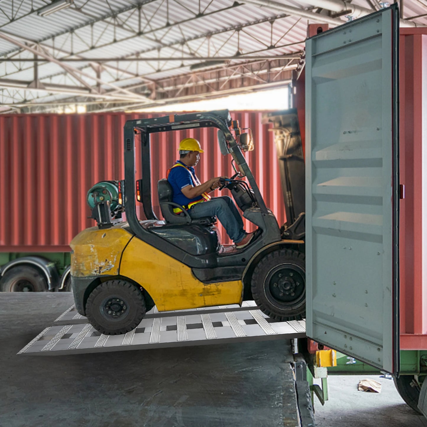 2pcs Heavy-Duty Aluminum Trailer Ramps 6000lbs 60"x12" Anti-Slip Ramps