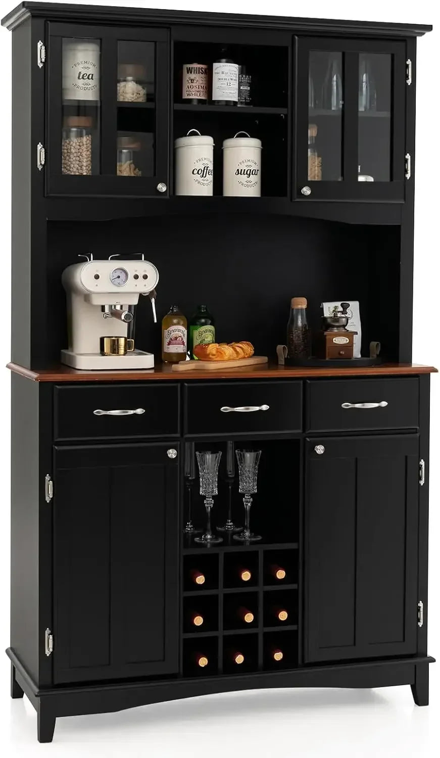 Buffet Hutch Cabinet Kitchen Sideboard Storage Island Wood Server 3 Drawers