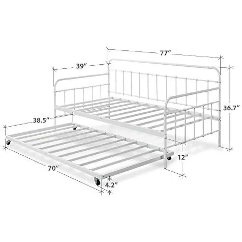 ZINUS Florence Twin Daybed and Trundle Frame Premium Steel Slat Support