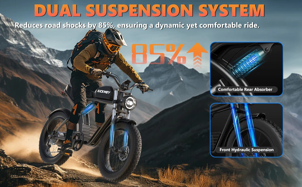 Ljustra Kickwey K7 Electric Bike 1500W 48V 20 Inch Fat Tire Mountain