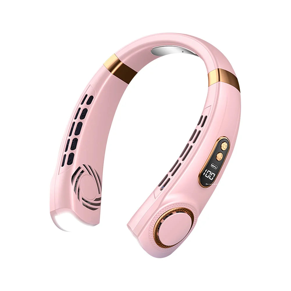 Mute USB Bladeless Neck Fan 5 Speeds Rechargeable Portable Cooling Fan