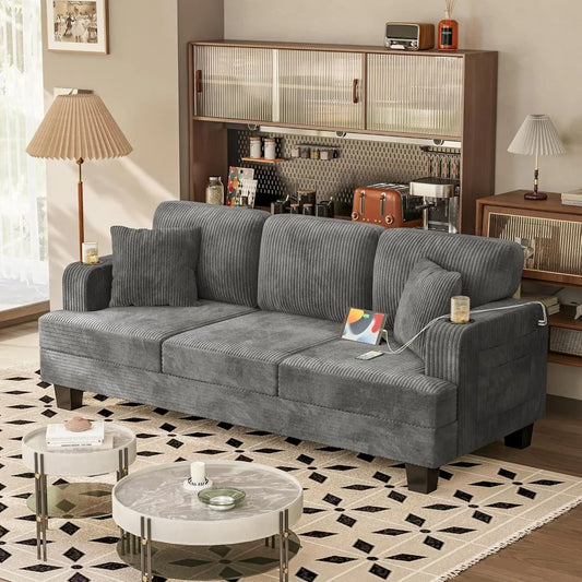 Ljustra 83 Inch Comfy Sofa Couch with USB Type-C Port 3 Seater