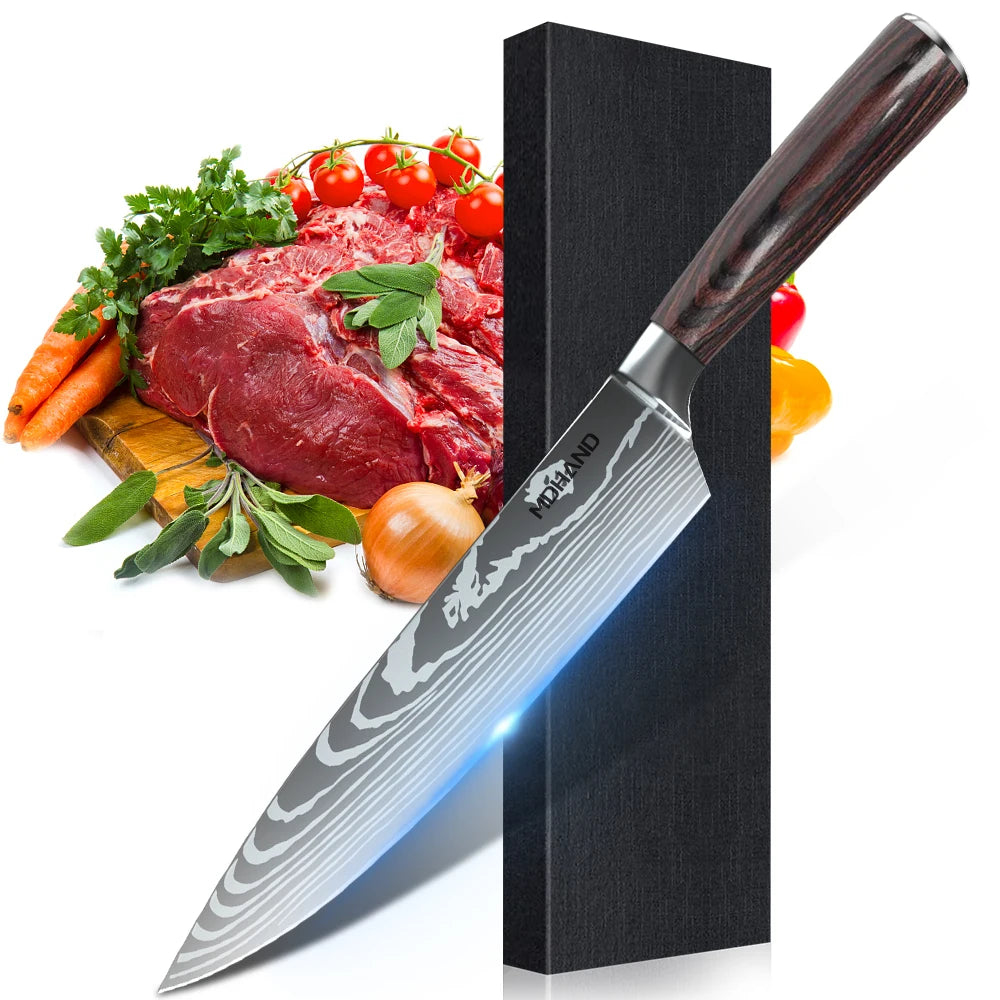 Chef Knife Set Japanese Damascus Steel Kitchen Knives Professional 1-10PCS