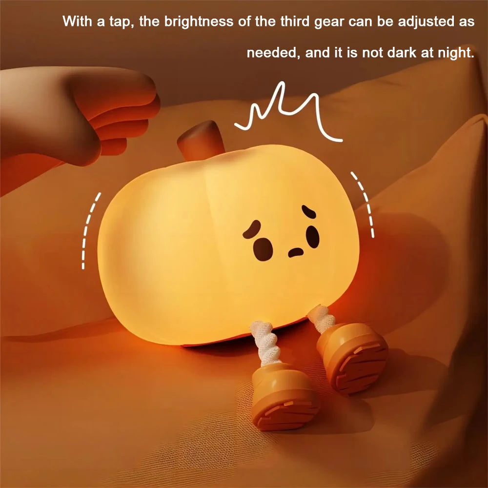 Ljustra Touch Sensor Pumpkin Night Light Rechargeable LED Lamp