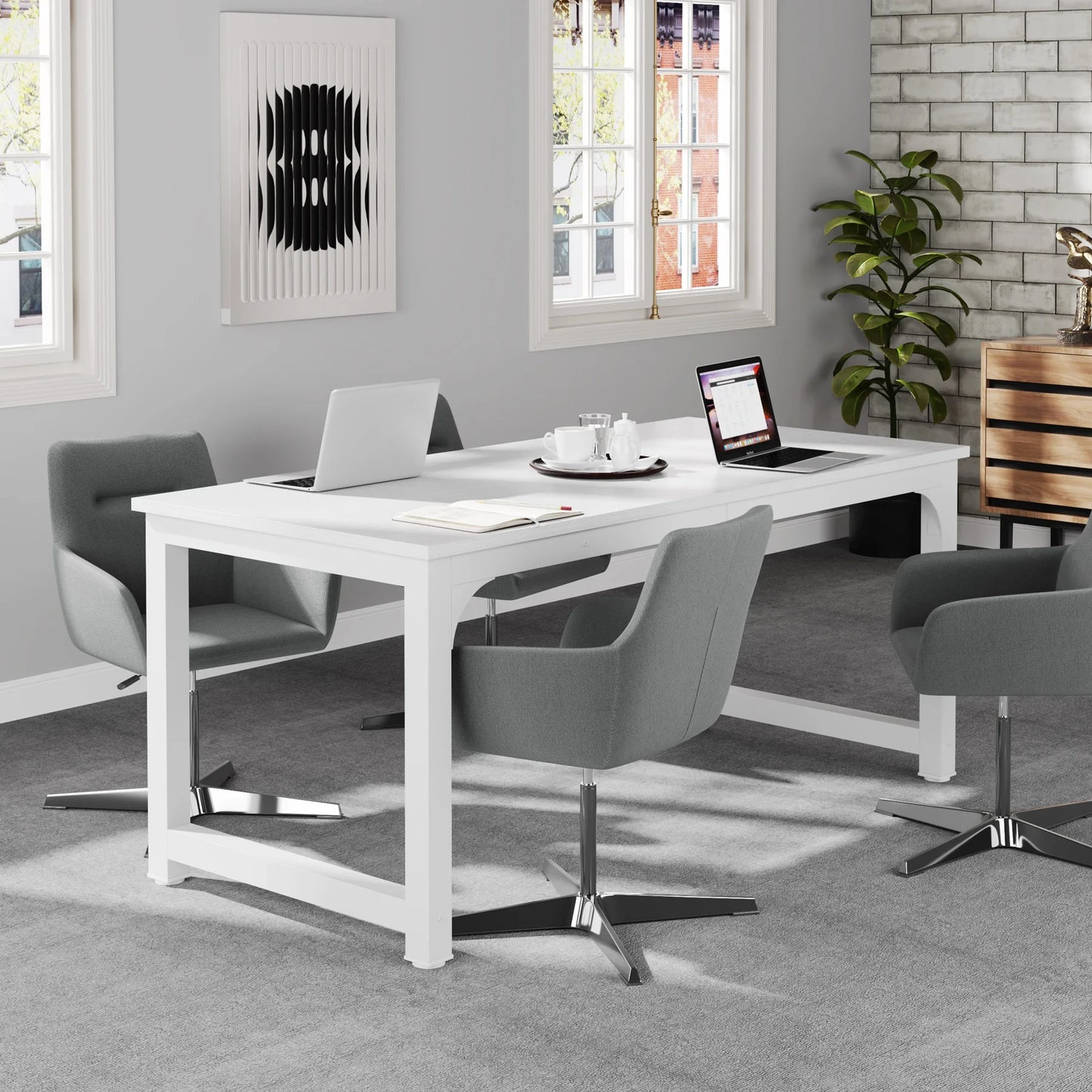 Ljustra Large Office Desk Modern Writing Table Workstation for Home Office
