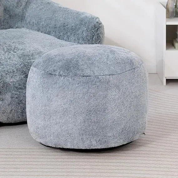 15 Inch Bean Bag Ottoman Pouf Memory Foam Footstool Accent Stool