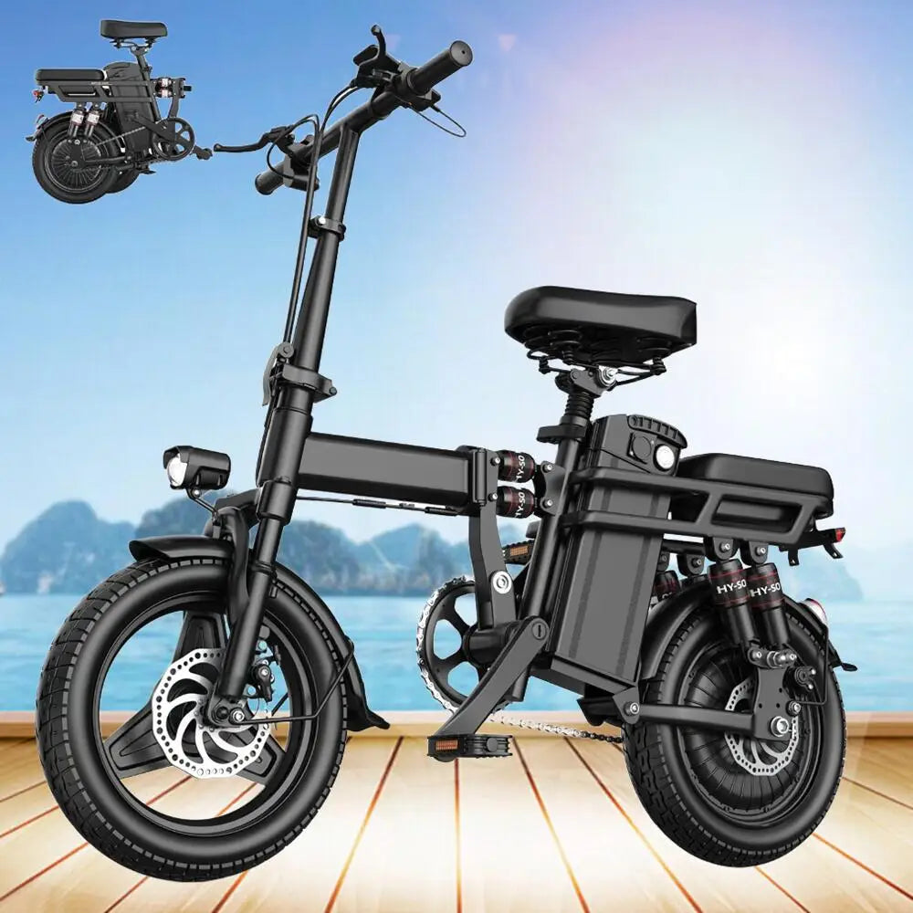 14 Inch Folding Mini Electric Motorcycle 500W 30 Mile Range Commuter