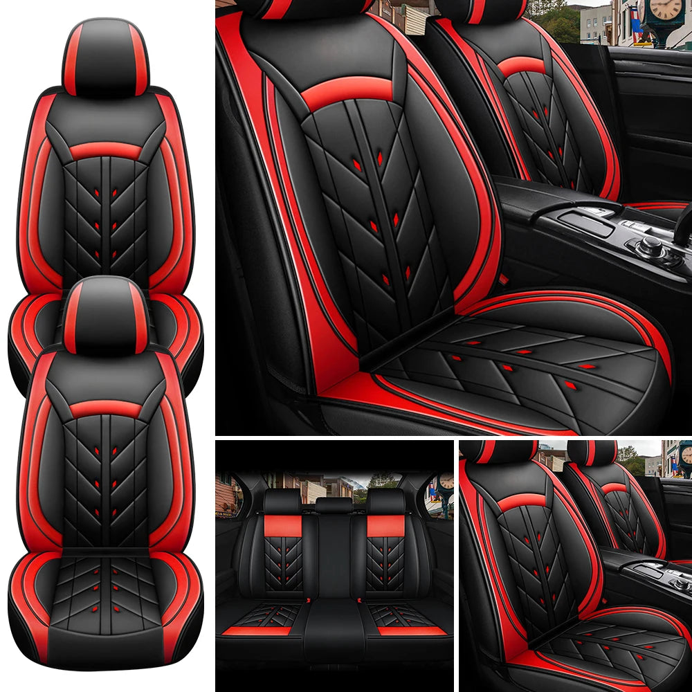 5-Seater Universal Car Seat Cover Waterproof PU Leather Full Set