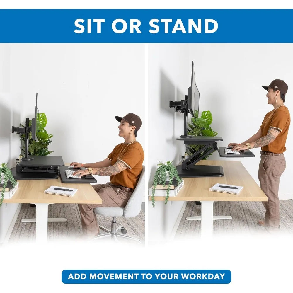 Ljustra Standing Desk Converter Adjustable Workstation Dual Monitor Mount