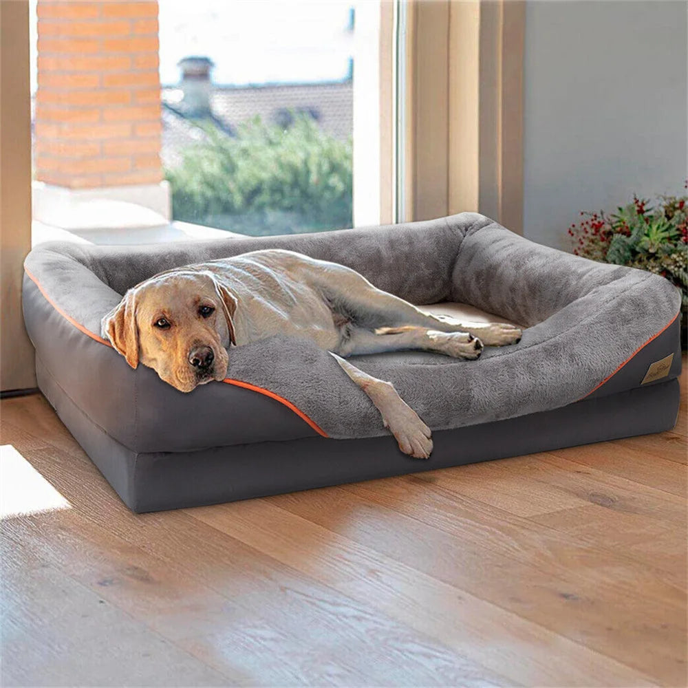 Jumbo Orthopedic Memory Foam Dog Bed Waterproof Removable Cover