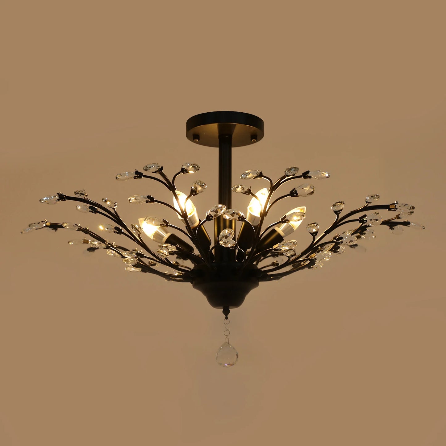Vintage Crystal Chandelier Pendant Light for Living Rooms Entrances