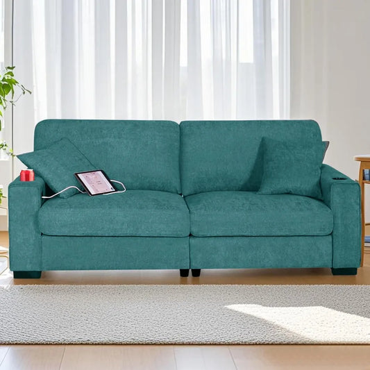Ljustra 81 Inch Loveseat Sofa Couch USB Charging 2 Cup Holders Small Spaces
