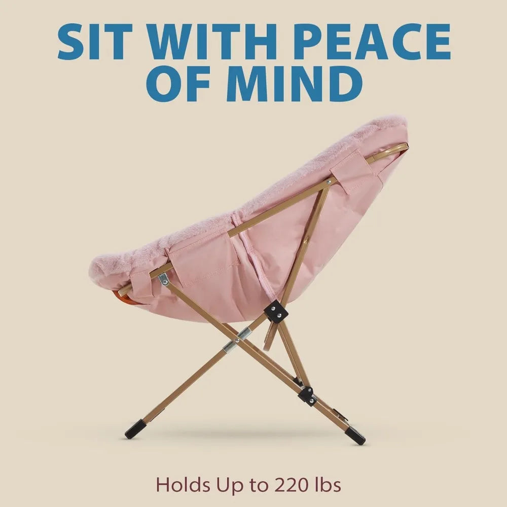 Comfy Faux Fur Folding Lounge Chair for Bedroom Living Room Dorms