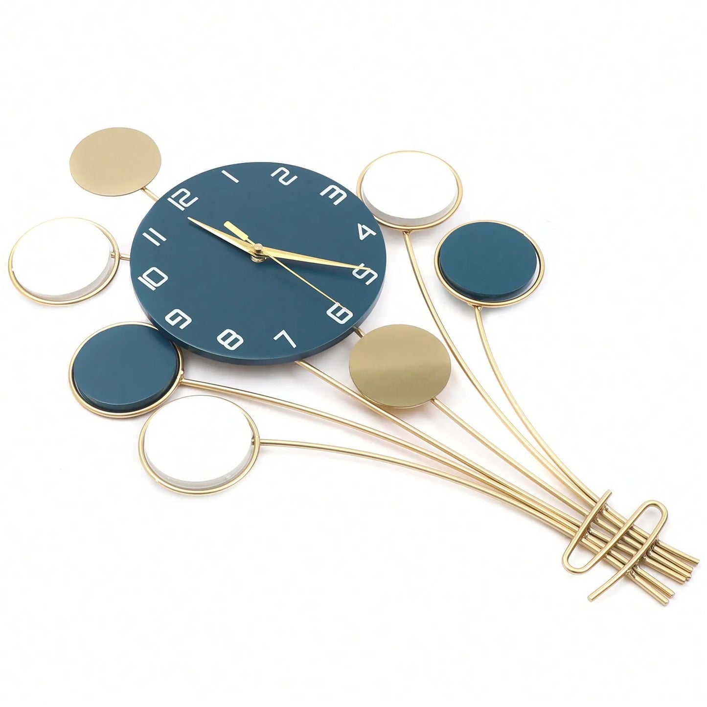 Large Silent Wall Clock Hot Air Balloon Decor Easy Install Modern Design