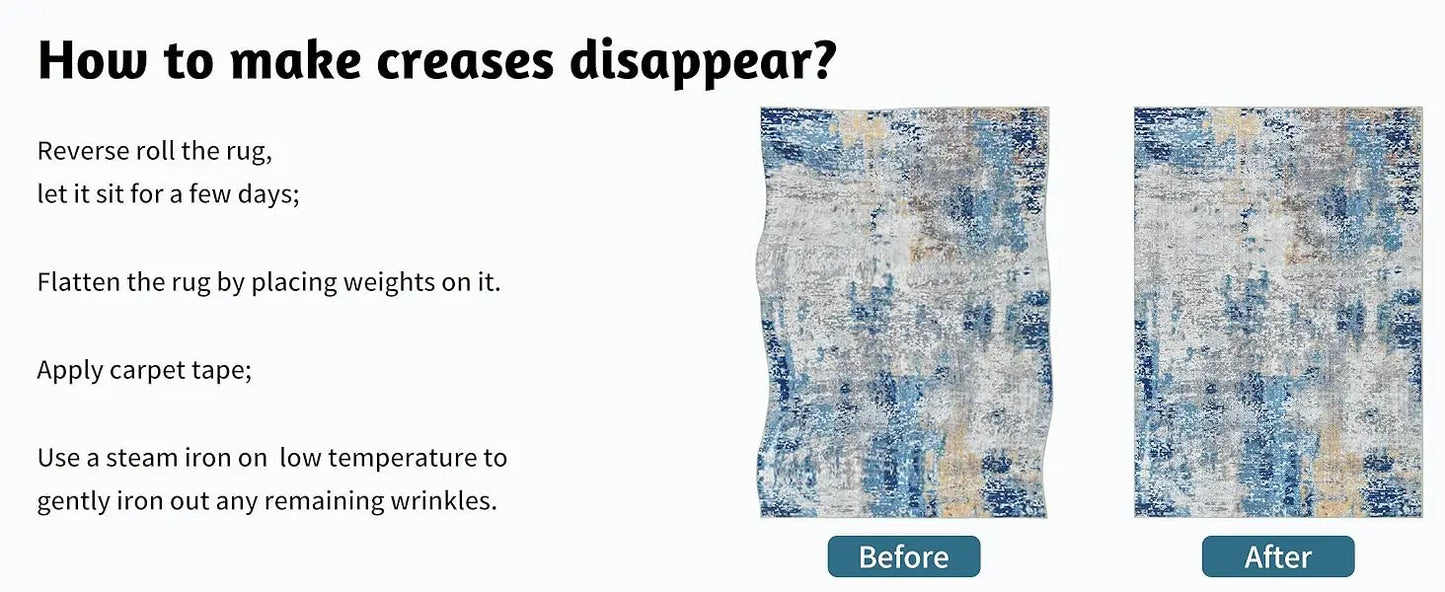 Large Modern Abstract Area Rug Boho Vintage Machine Washable Non Slip