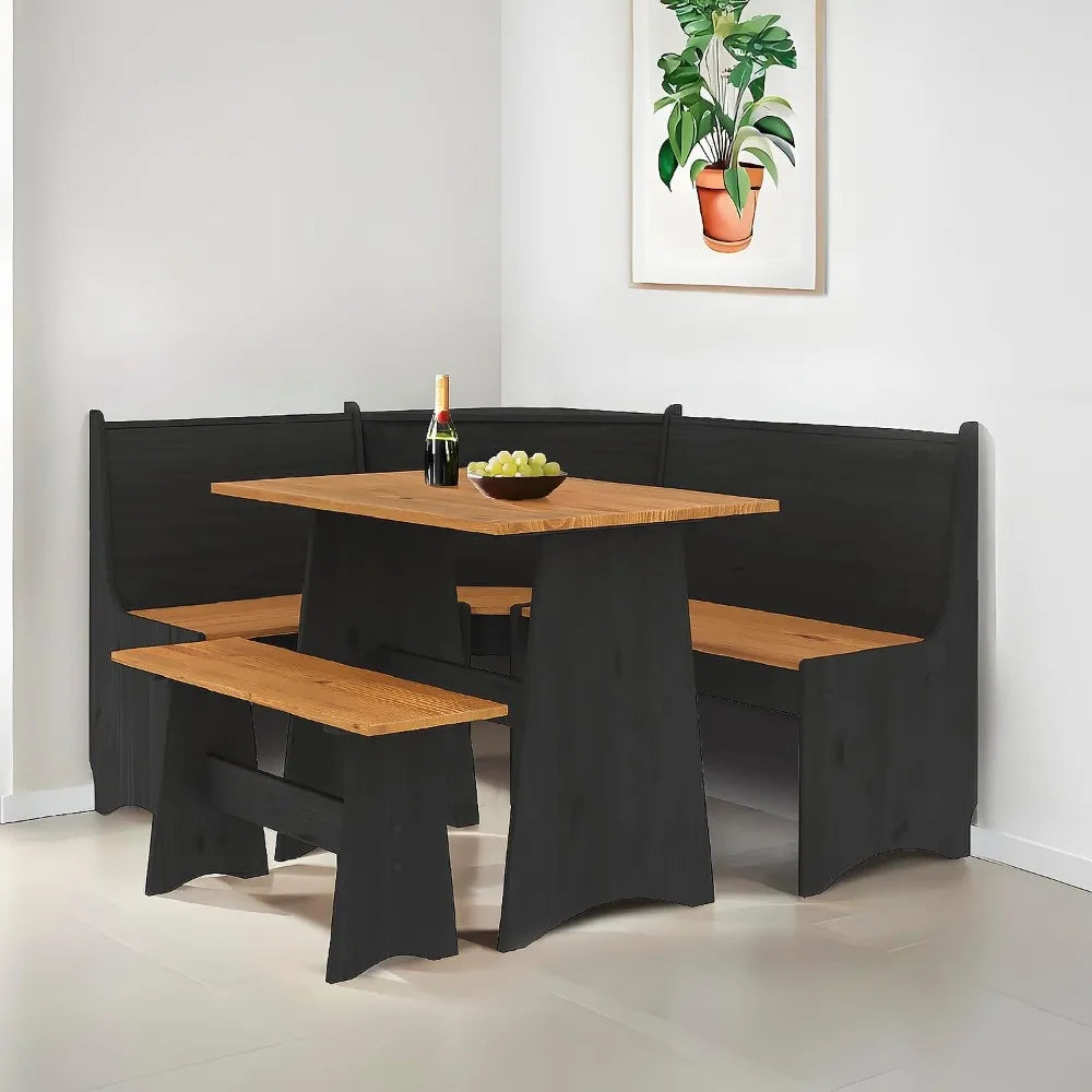 Breakfast Nook Corner Dining Table Set Space-Saving for 5 People