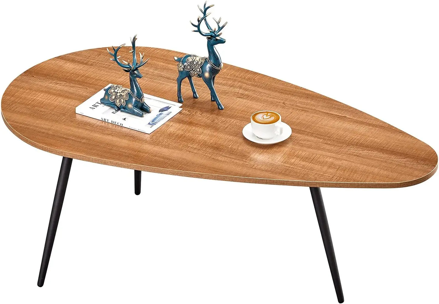 Small Rustic Farmhouse Oval Mid Century Accent Table for Living Room