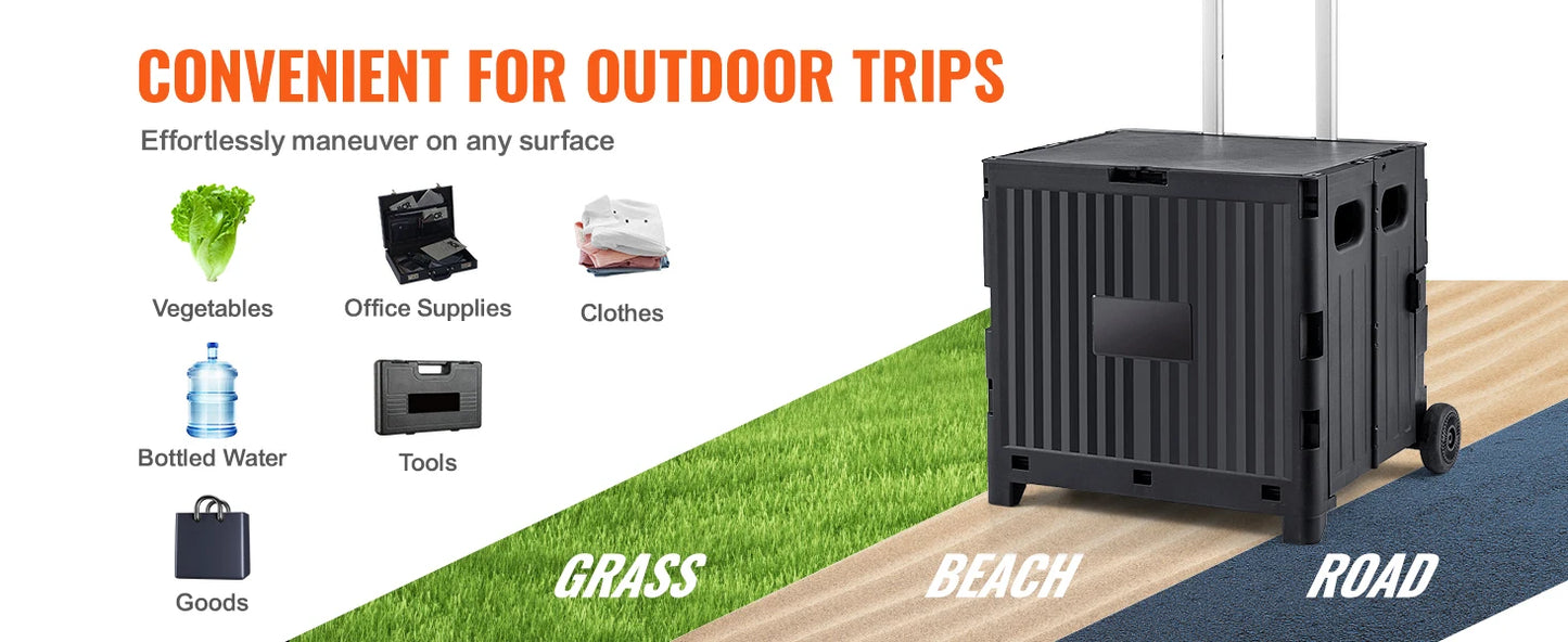 Ljustra Foldable Utility Shopping Cart Portable Handcart with Wheels