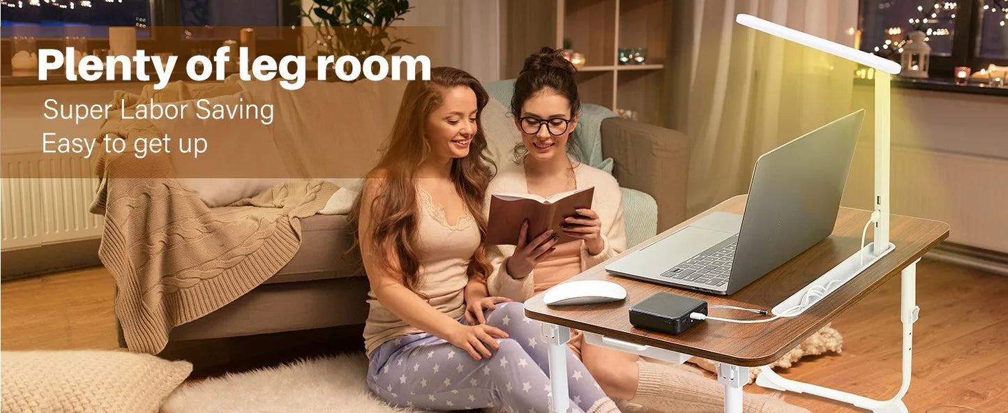 Laptop Desk for Bed Adjustable Lap Desk with LED Light Storage Drawer