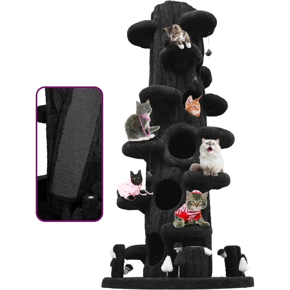 Super Large Cat Tree 88.6 Inches Multi-Level Plush Cat Tower Scratching Post