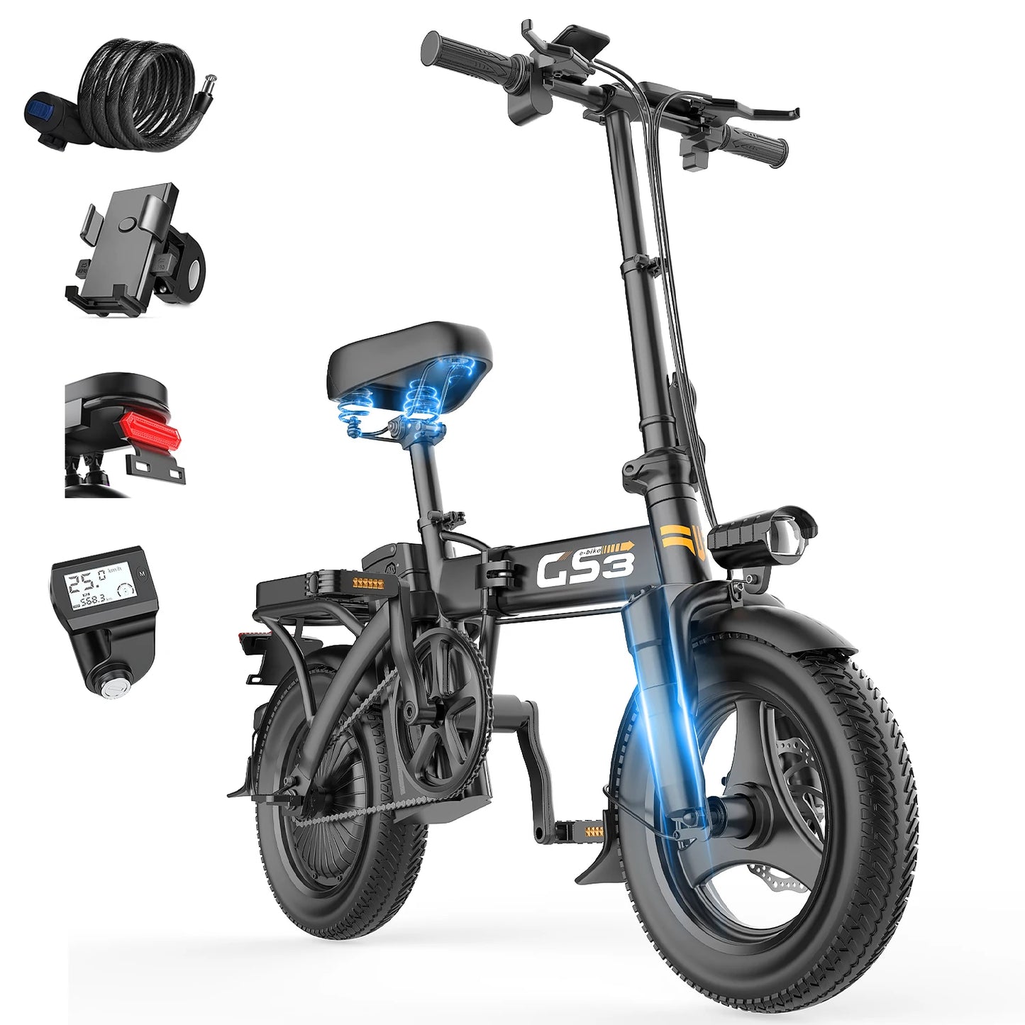 Ljustra TOOFly GS3 Folding Electric Bicycle 250W Motor Commuter Ebike