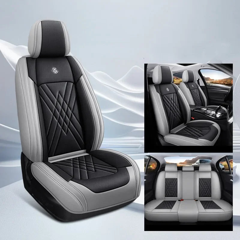 5-Seats Car Seat Cover Full Set Universal PU Leather Waterproof Protectors