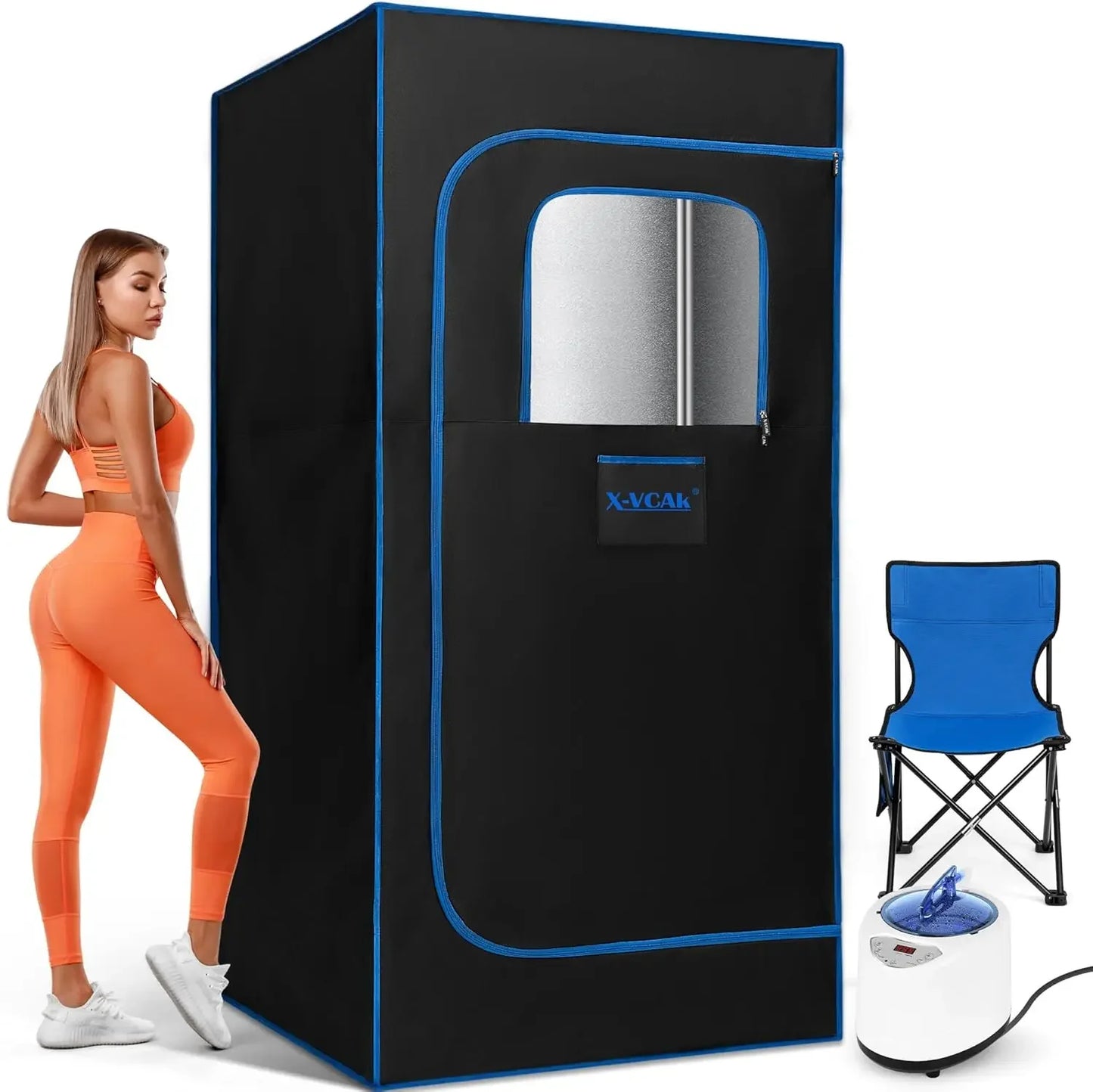 Portable Steam Sauna Tent Home Sauna with Remote Control and Chair