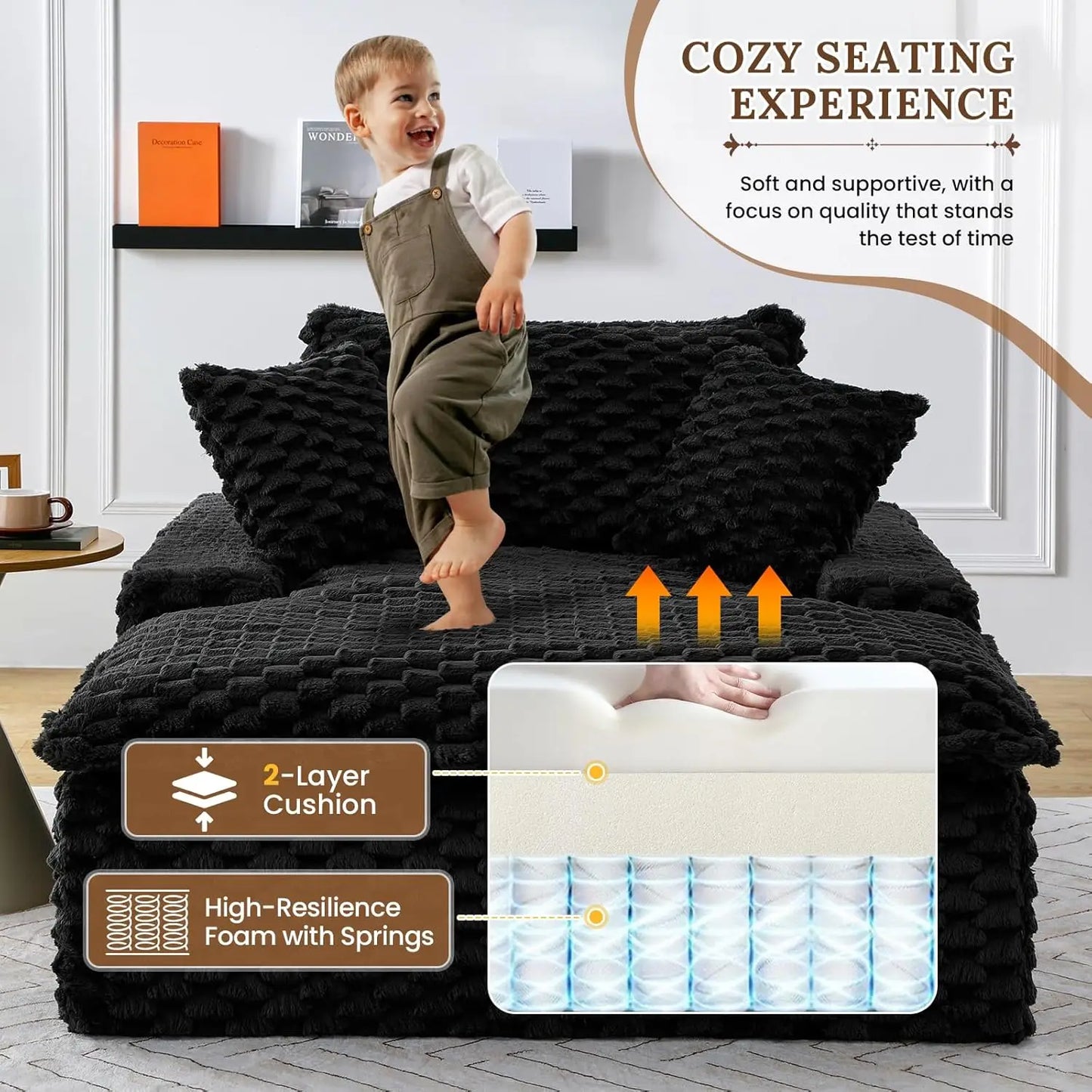 Ljustra Oversized Chaise Lounge Chair Comfy Corduroy Sofa Couch