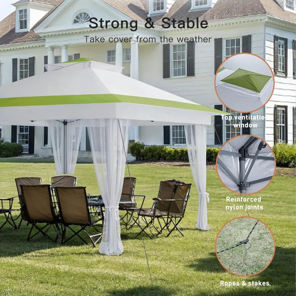 Amada Pop Up Gazebo Outdoor Canopy Tent with Mosquito Netting