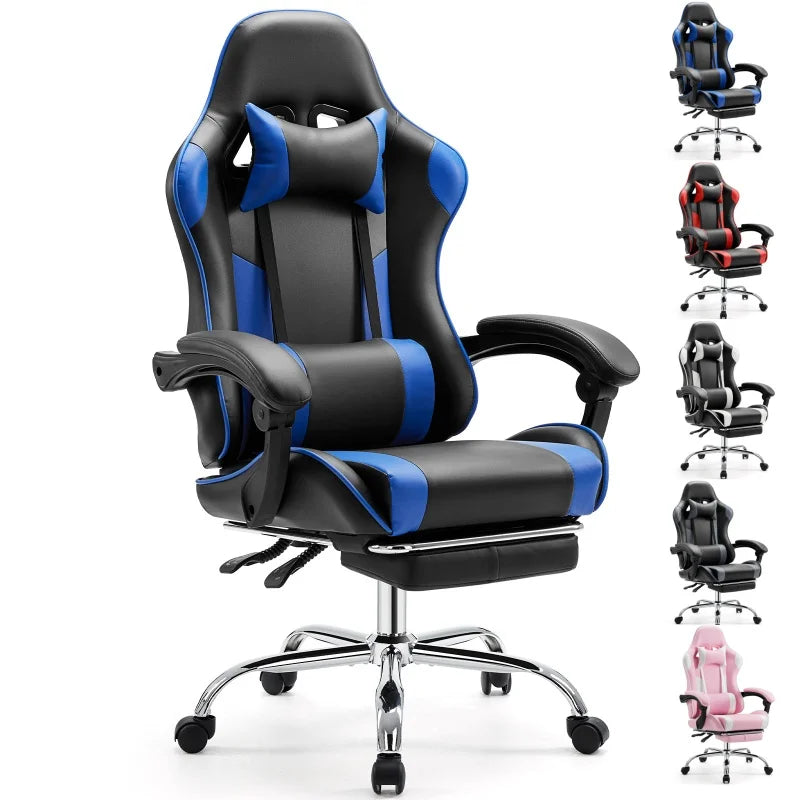Ljustra Ergonomic Gaming Chair Adjustable Swivel PU Leather Headrest Support