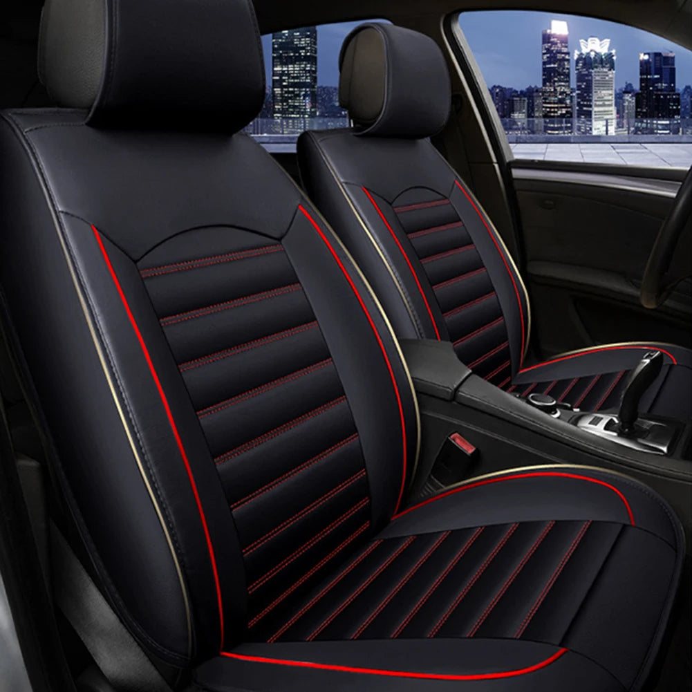 Full Set Leather Car Seat Covers Universal Breathable Vehicle Protection