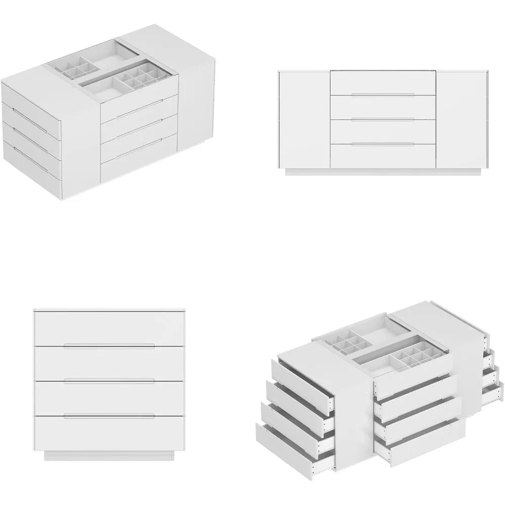 63 Inch Glass Display Cabinet Lighted Jewelry Storage Organizer Retail