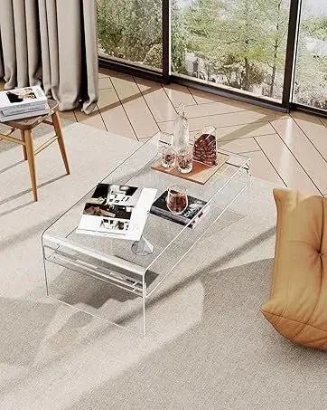 Acrylic Side Table Modern Nightstand for Bedroom Furniture 16.1'' x 11.8'' x 19.7''