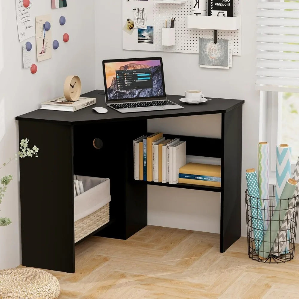 Corner Desk Triangle Computer Desk Space Saving Small Room Furniture