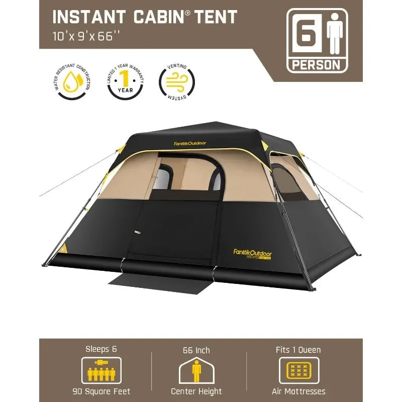 Ljustra Instant Cabin Tent 4-10 Person Quick Setup Waterproof Windproof