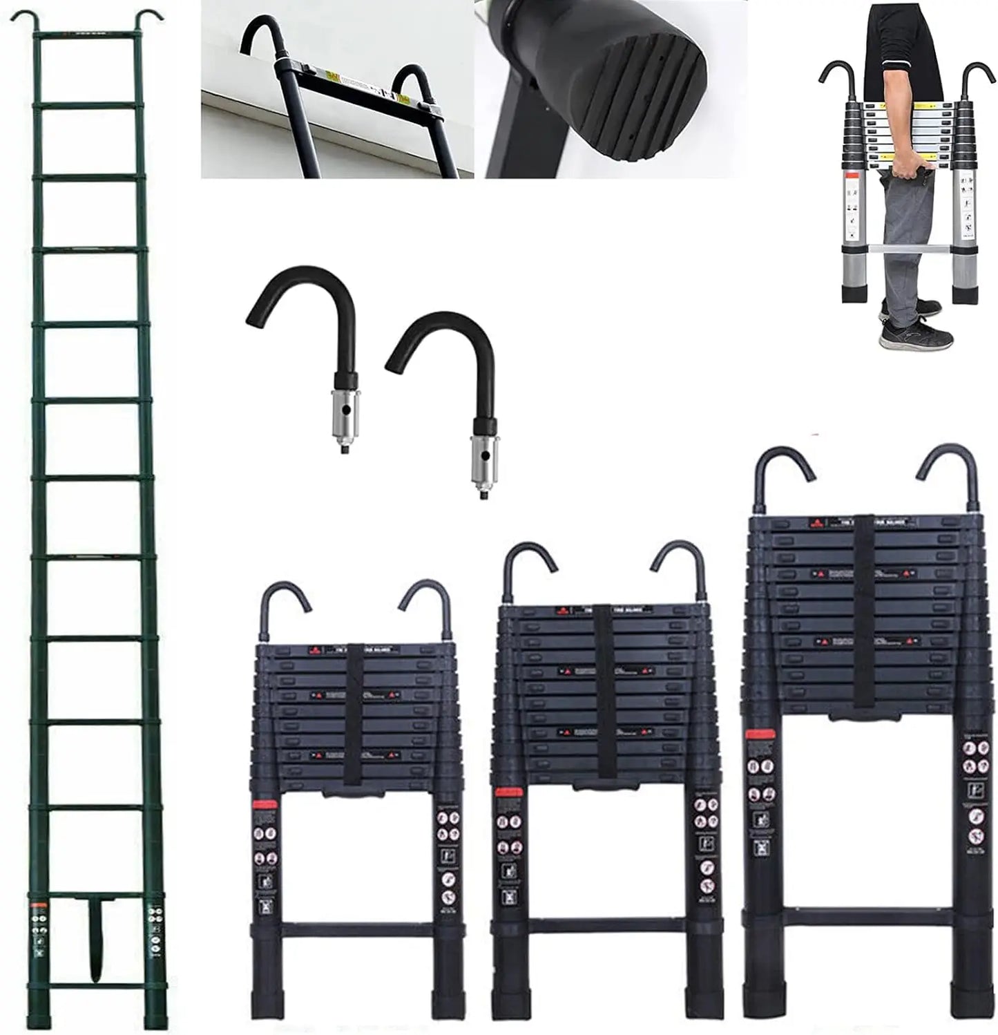 Ljustra Multi-Purpose Telescopic Ladder 3.2-6.2M Heavy Duty Portable