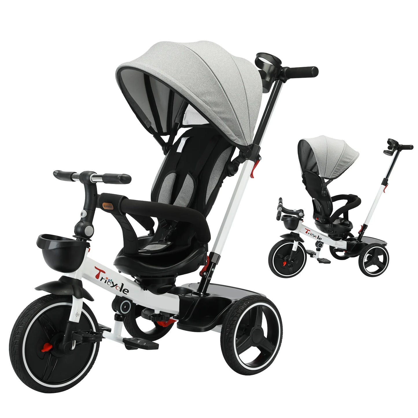 Ljustra 5-in-1 Baby Stroller Tricycle Adjustable Canopy 1-5 Years