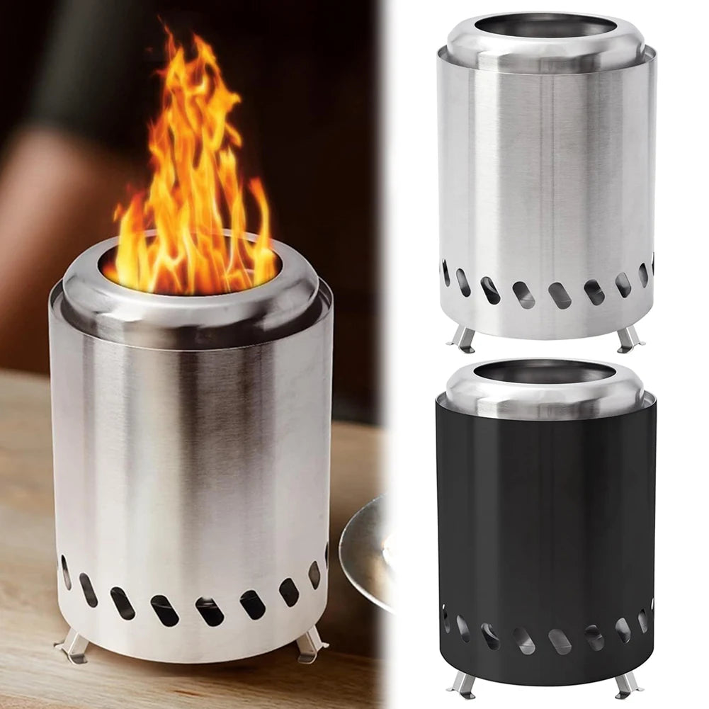 Smokeless Tabletop Fire Pit Stainless Steel Mini Indoor Outdoor Bonfire